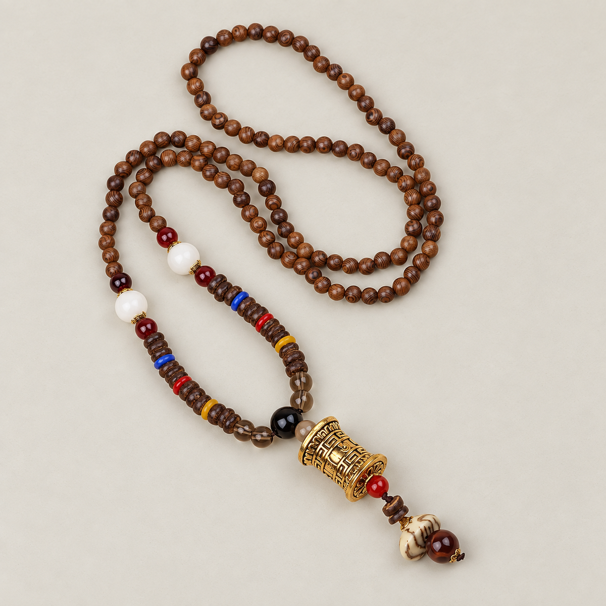 Quiet Intention — Tibetan Prayer Wheel-Inspired Necklace