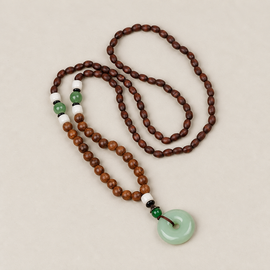 Soft Green Circle Pendant Necklace