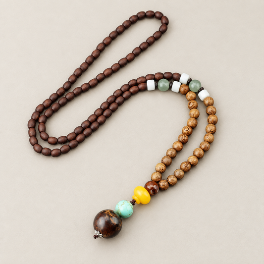 Golden Yellow & Aqua Bead Necklace