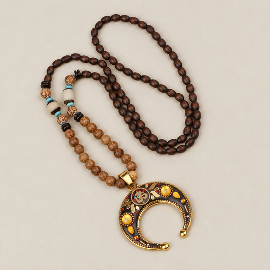 Golden Crescent Statement Necklace