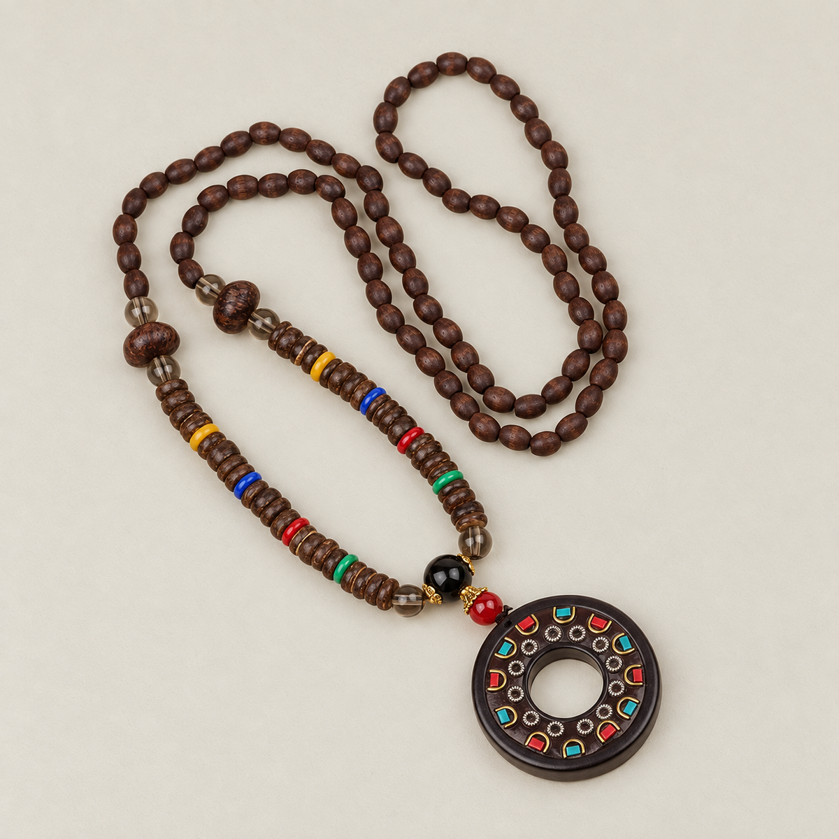 Mosaic Circle Pendant Necklace