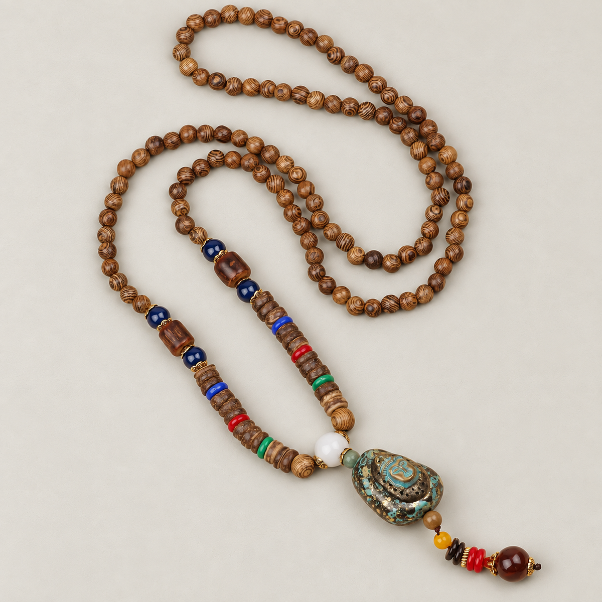 Patina Teardrop Pendant Necklace