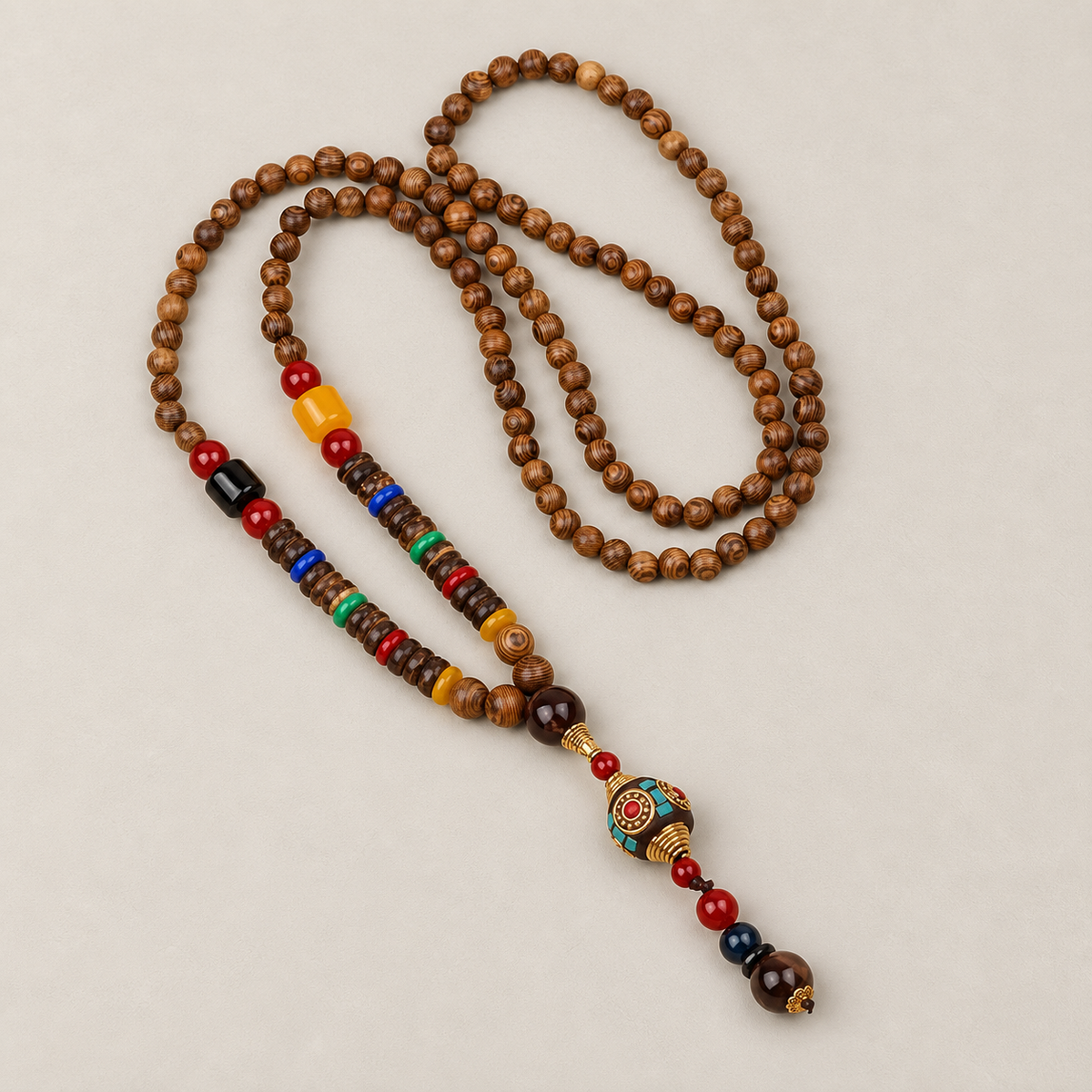 Jewel-Tone Focal Bead Necklace